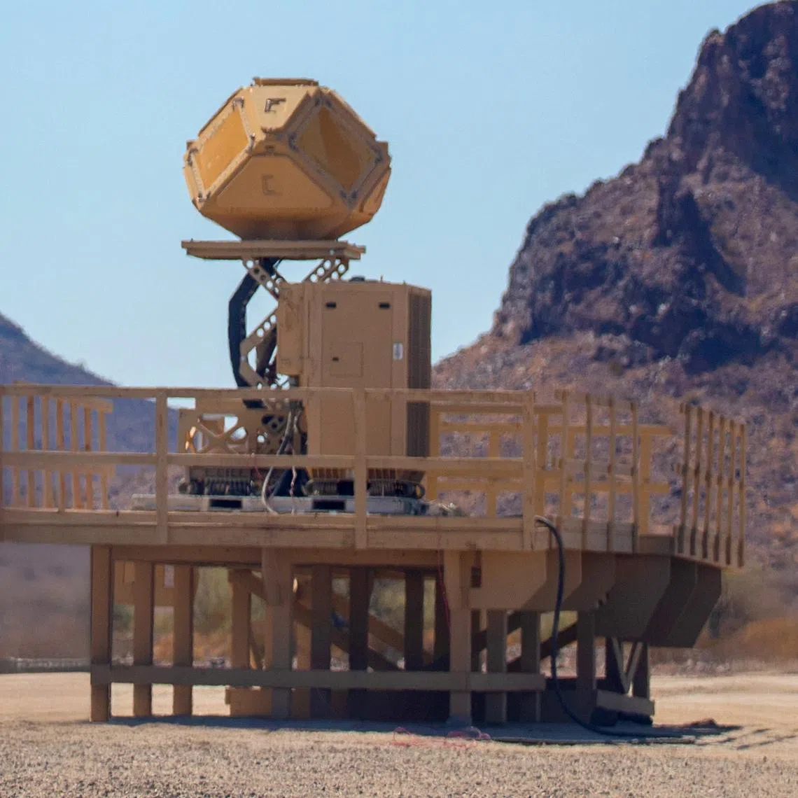 The Ku-band Radio Frequency Sensor is a 360-degree radar that provides persistent detection, identification and tracking of drone threats.