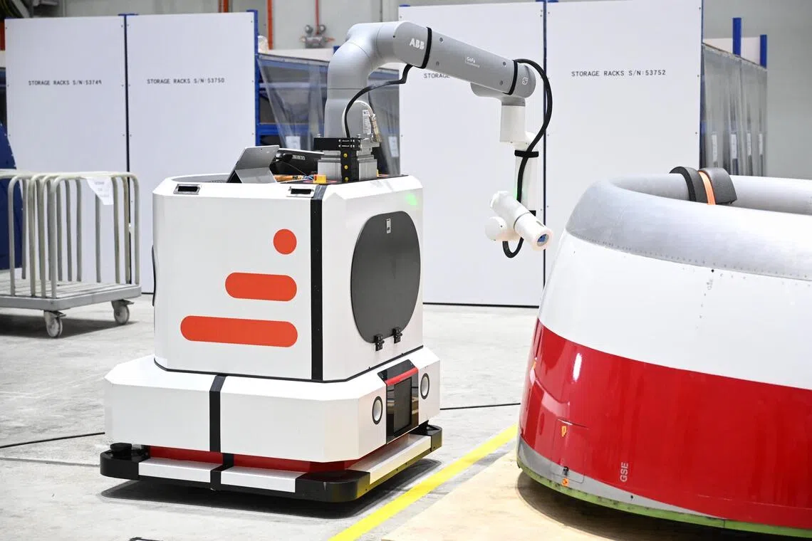 Also key to aircraft inspections is the use of a camera mounted on a robotic arm, which incorporates AI models to help point out defects and missing components.