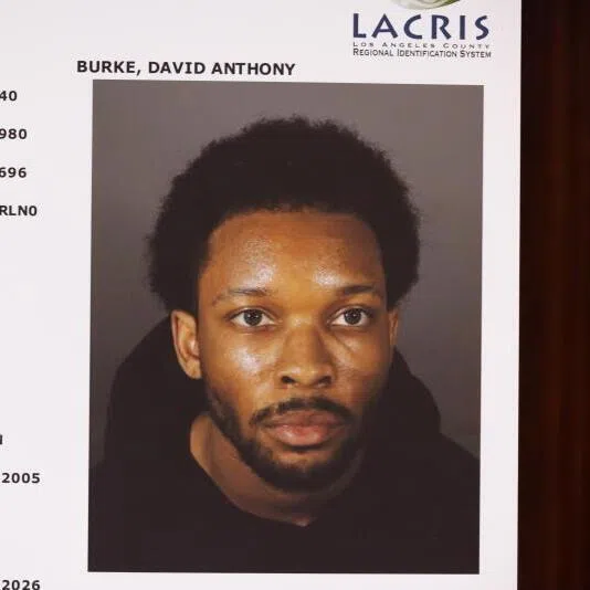  A mugshot picture of singer David Anthony Burke. The singer, known professionally as D4vd, faces a maximum prison sentence without parole for the death of a teenage girl.