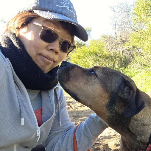 The writer with her dog, who has brought a lot of joy into her life and taught her to not be self-centred.