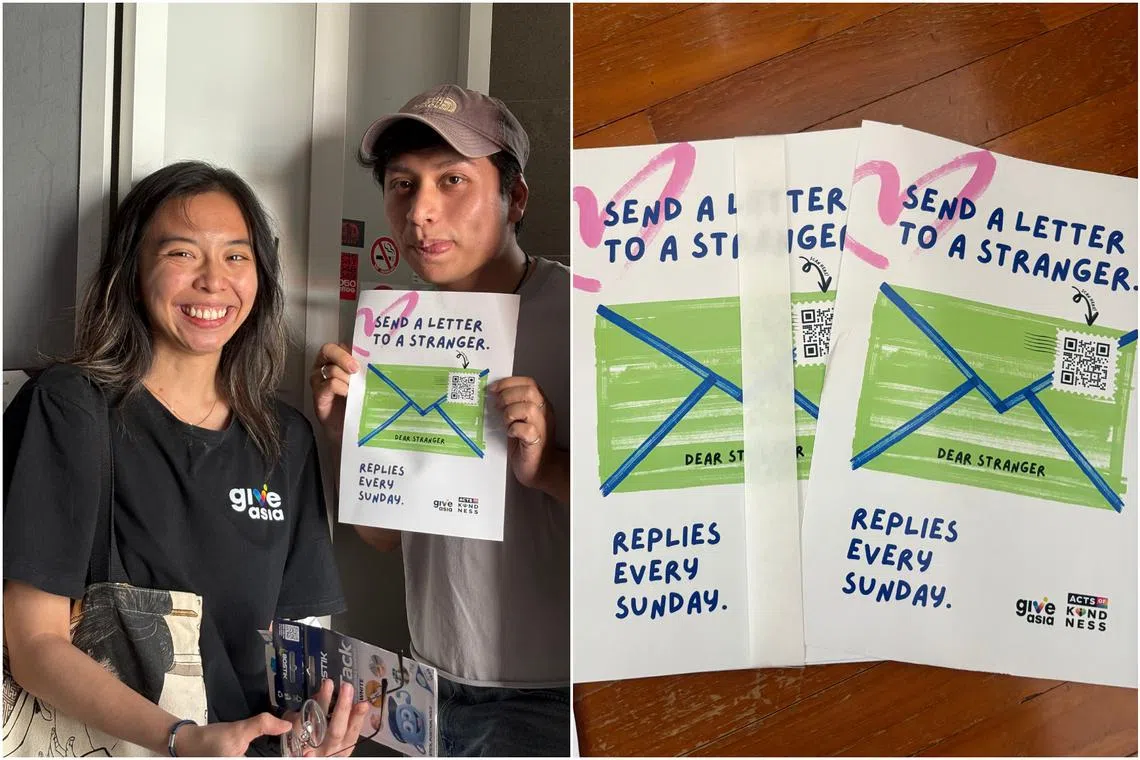 A social experiment started by Ms Gena Soh (left) is connecting Singaporeans through the lost art of letter-writing.