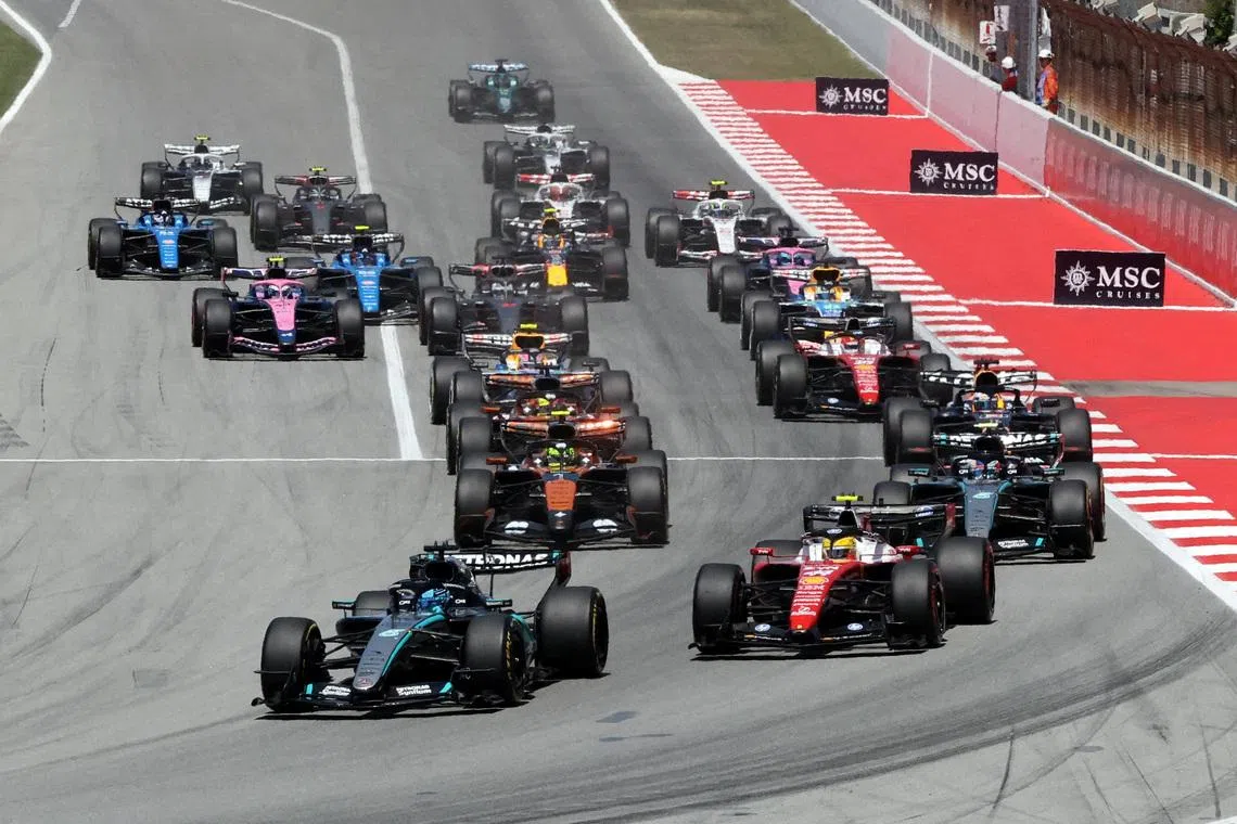 Formula One F1 - Barcelona-Catalunya Grand Prix - Circuit de Barcelona-Catalunya, Barcelona, Spain - June 14, 2026 general view after the start of the race REUTERS/Nacho Doce