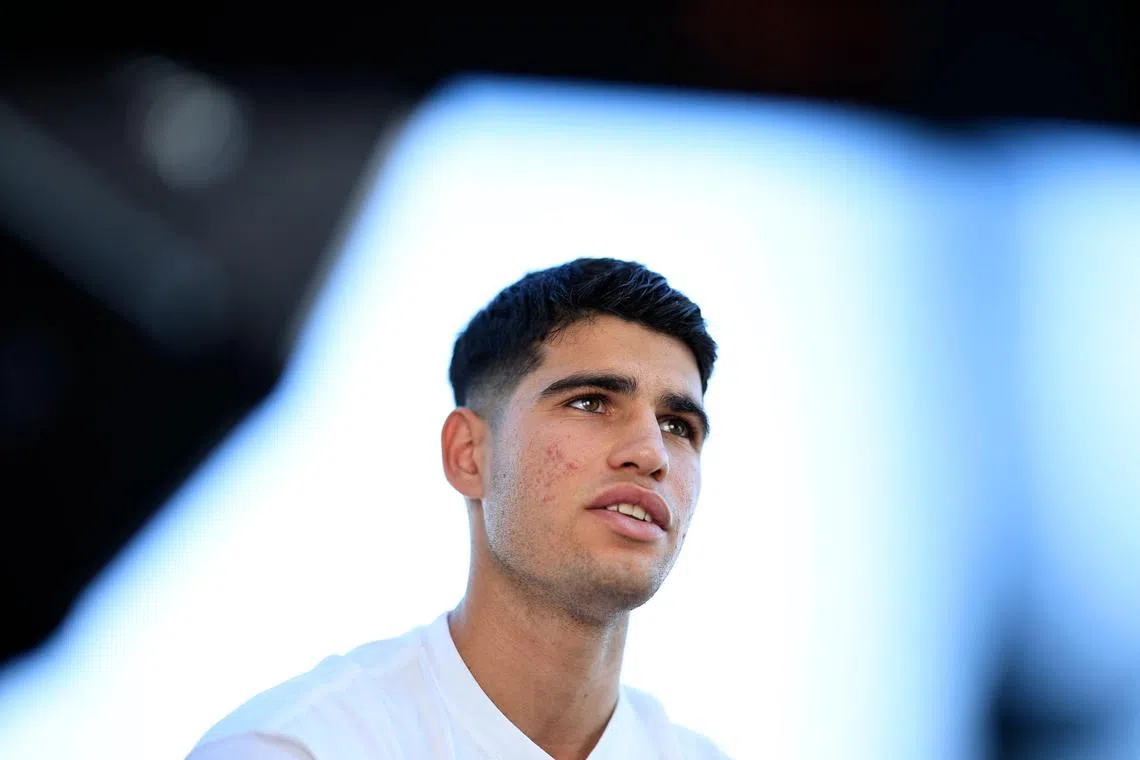 Alcaraz dropped his serve twice in sweltering conditions to surrender the opening set tamely to his seasoned opponent.