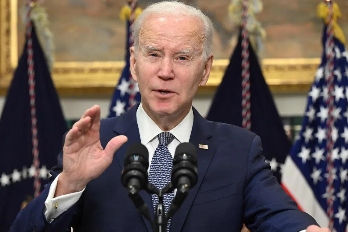 US President Joe Biden declares the US banking system safe and vowed stiffer bank regulation on March 13, 2023. 