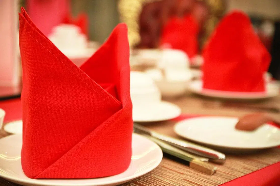 After being asked to leave one banquet, the man went over to a neighbouring hall to eat and drink at another wedding. 