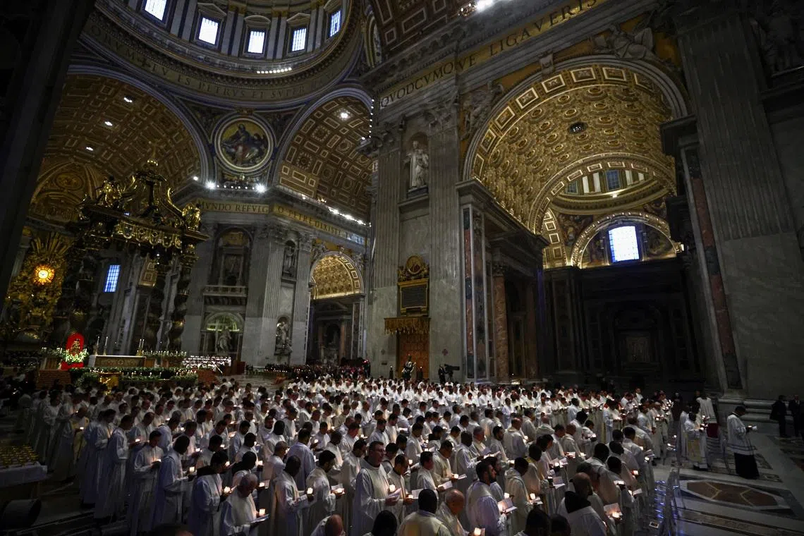 Interior of St. Peter's Basilica on the day of a Mass led by Pope Leo XIV for the Catholic feast of the Presentation of Jesus, at the Vatican, February 2, 2026. REUTERS/Vincenzo Livieri