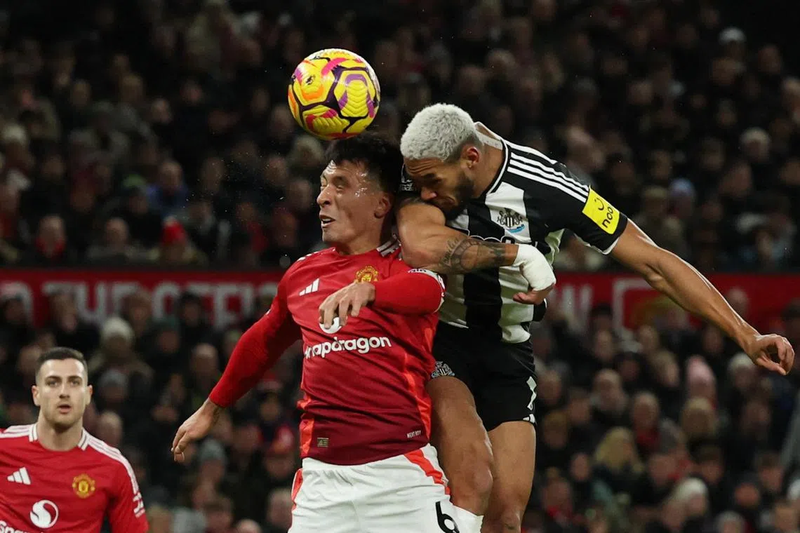 Newcastle United's Joelinton scores their second goal.