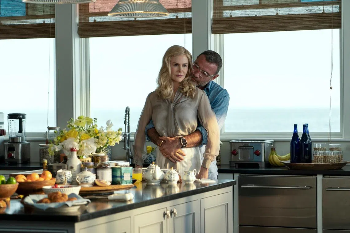 Nicole Kidman (left) and Liev Schreiber in The Perfect Couple.