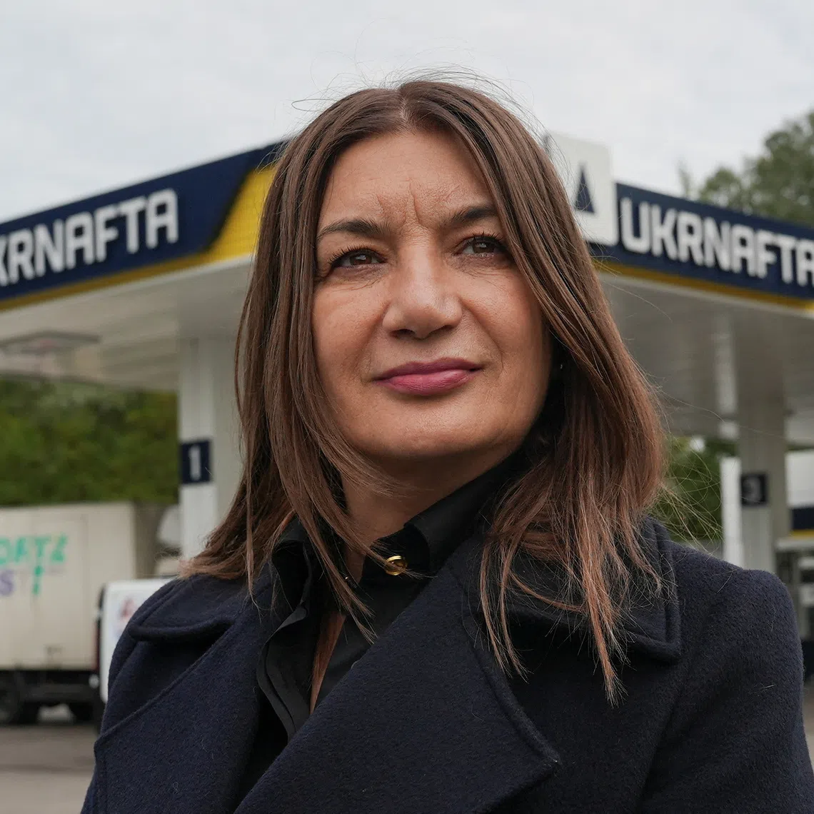 Lesya Zharska, director of the fuel stations network at state-owned Ukrnafta, attends an interview with Reuters, amid Russia's attack on Ukraine, in Kyiv, Ukraine, October 6, 2026. REUTERS/Anna Voitenko