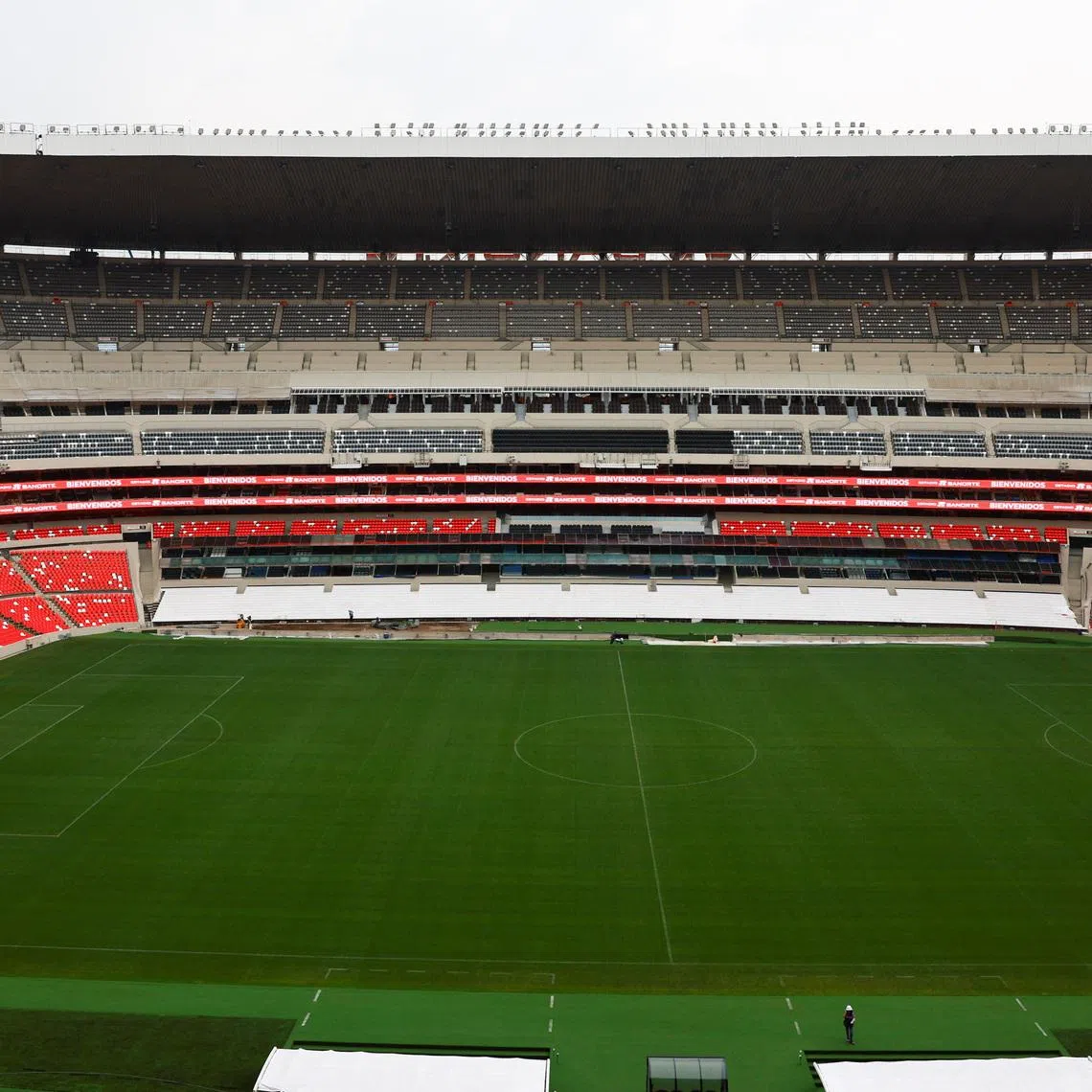 A general view of the Mexico City Stadium as Mexico prepares for the 2026 FIFA World Cup co-hosted by the United States, Canada and Mexico, in Mexico City, Mexico April 21, 2026. REUTERS/Raquel Cunha