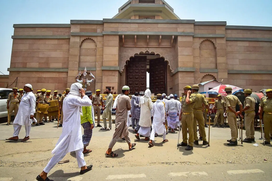 The Gyanvapi mosque was built in the 17th century during the Mughal empire then ruling over much of India.