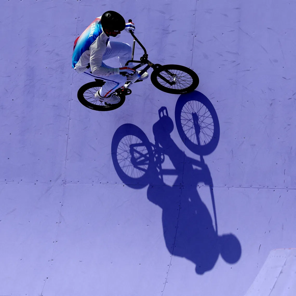 Paris 2024 Olympics - BMX Freestyle - Men's Park Final - La Concorde 2, Paris, France - July 31, 2024. Anthony Jeanjean of France in action during run two. REUTERS/Matthew Childs