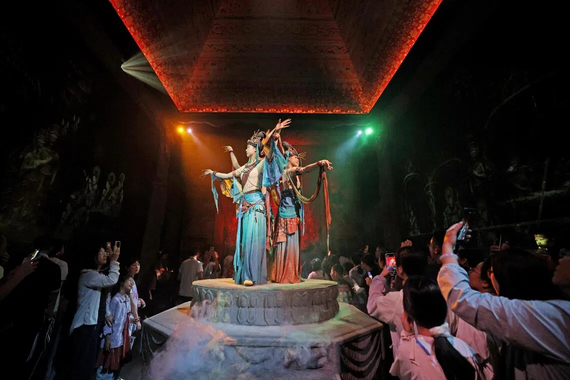 Elaborate immersive shows tell the stories of the Mogao Caves in Dunhuang, digging into the endless possibilities of its pantheon.