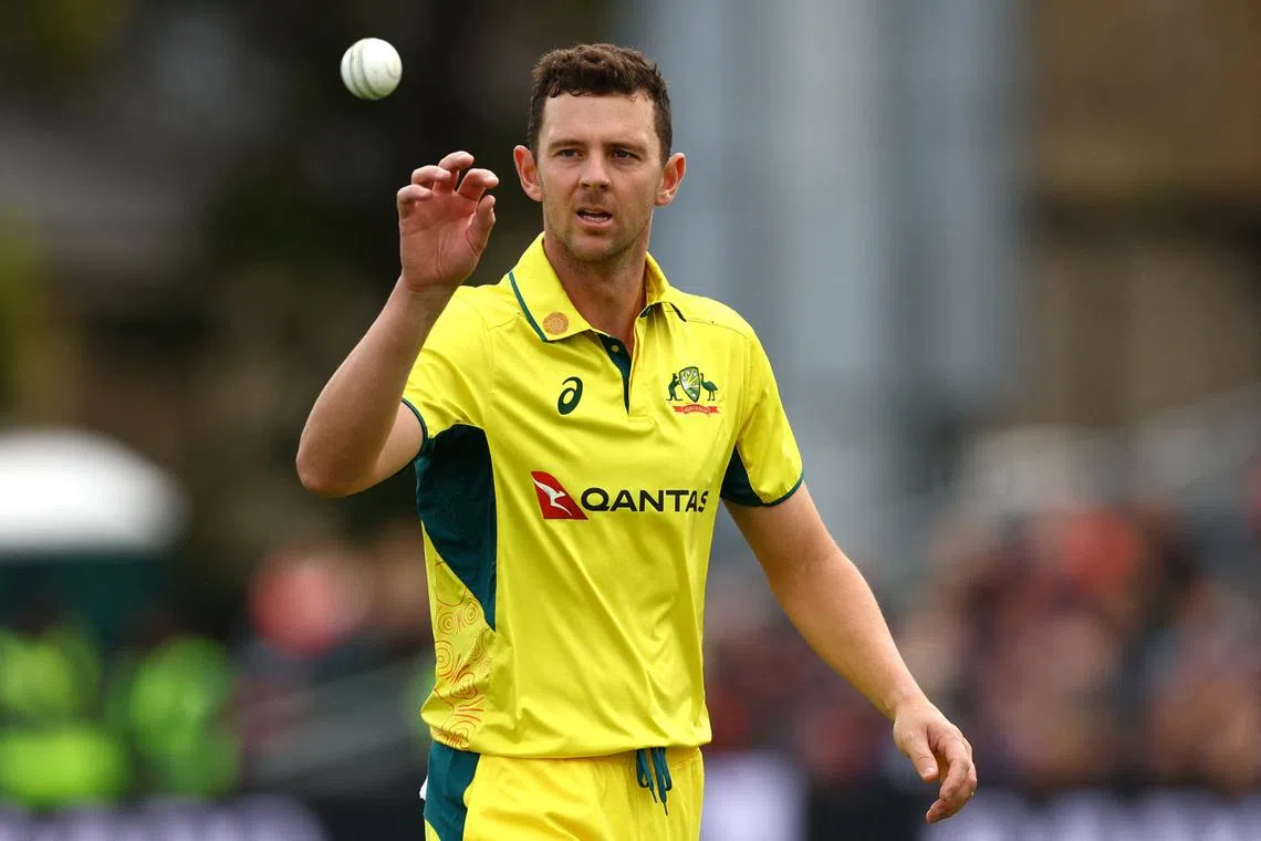 Cricket - Fifth One Day International - England v Australia - Bristol County Ground, Bristol, Britain - September 29, 2024 Australia's Josh Hazlewood. Action Images via Reuters/Matthew Childs