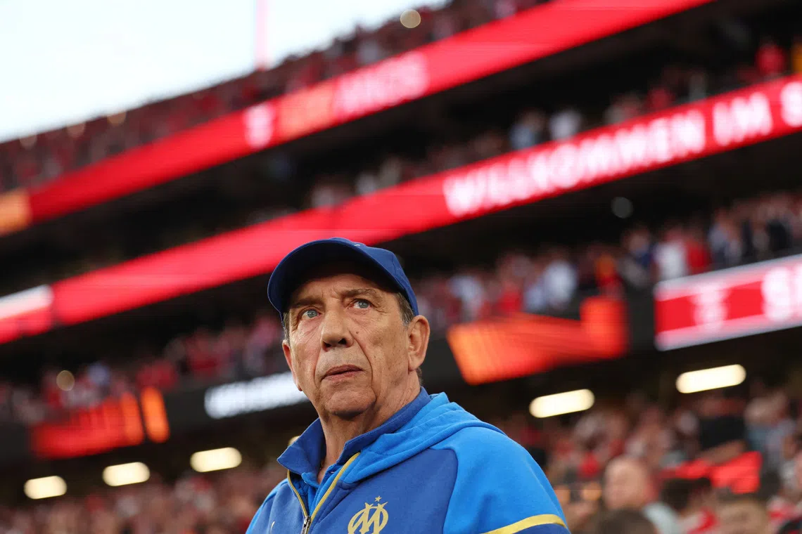 Soccer Football - Europa League - Quarter Final - First Leg - Benfica v Olympique de Marseille - Estadio da Luz, Lisbon, Portugal - April 11, 2024 Olympique de Marseille coach Jean-Louis Gasset before the match REUTERS/Pedro Nunes
