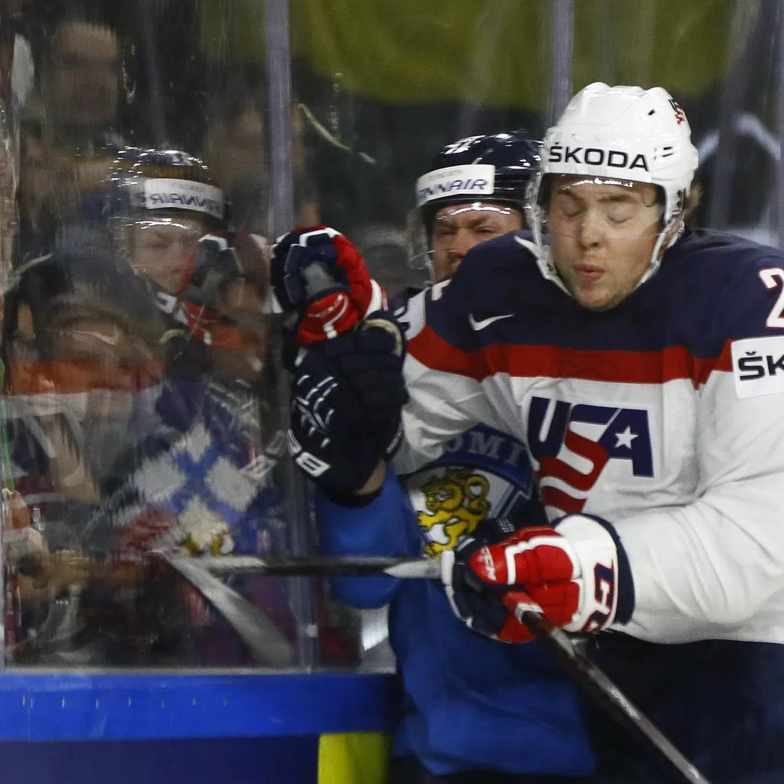 Ice Hockey - 2017 IIHF World Championship - Quarterfinal - USA v Finland - Cologne, Germany - 18/5/17 - Charlie McAvoy of the U.S. in action. REUTERS/Wolfgang Rattay