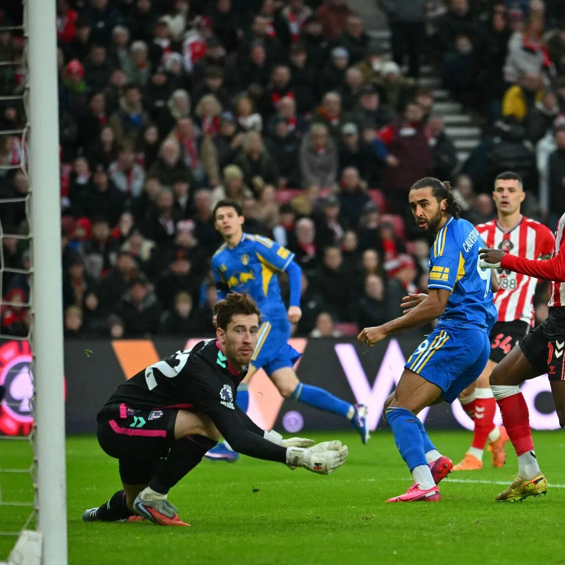 Leeds United's English striker Dominic Calvert-Lewin scoring the equaliser during the 1-1 English Premier League draw against Sunderland at The Stadium of Light on Dec 28, 2025. 