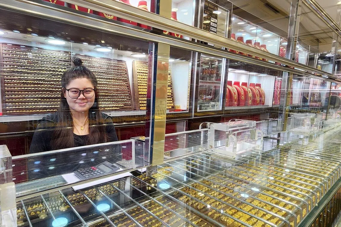 Jeslyn Lim at her parents’ gold shop in Port Dickson, Negeri Sembilan.