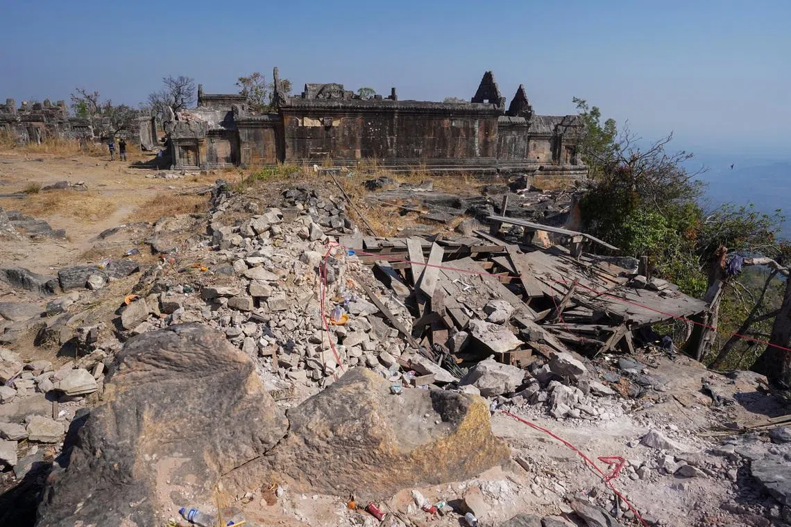 A general view of Preah Vihear temple, a UNESCO World Heritage site on the border between Thailand and Cambodia, following clashes between the two countries, on Feb 12.