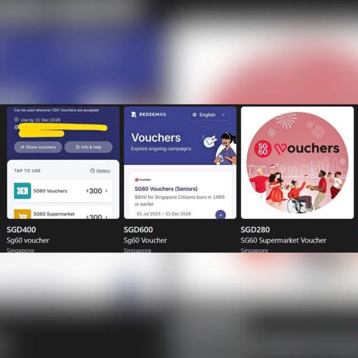 Most of the listings appeared to be lesser than the cost of the vouchers.