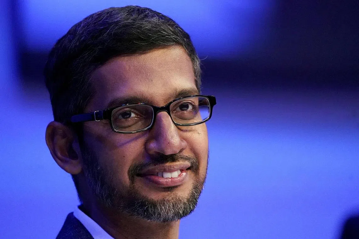 Alphabet CEO Sundar Pichai’s compensation included stock awards of about US$218 million. 