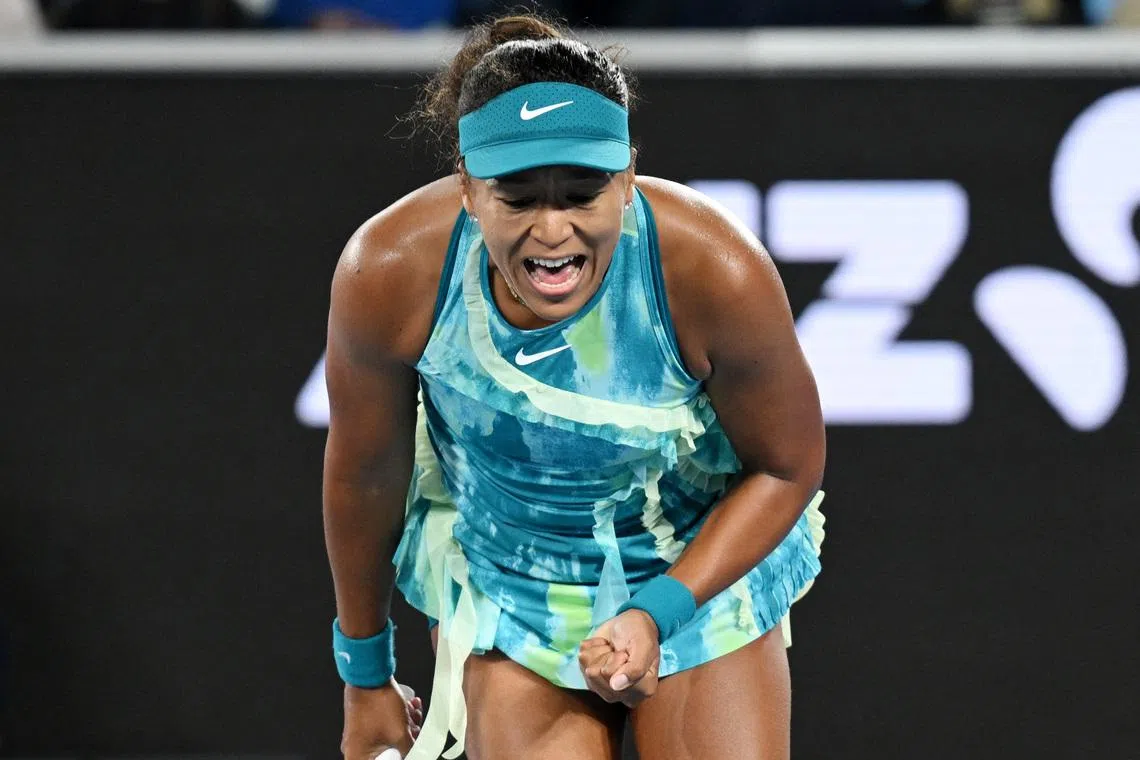 Tennis - Australian Open - Melbourne Park, Melbourne, Australia - January 22, 2026 Japan's Naomi Osaka celebrates after winning during her second round match against Romania's Sorana Cirstea REUTERS/Jaimi Joy