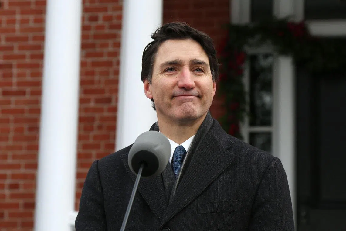Canadian Prime Minister Justin Trudeau speaks during a news conference at Rideau Cottage in Ottawa, Canada on Jan 6, 2025.