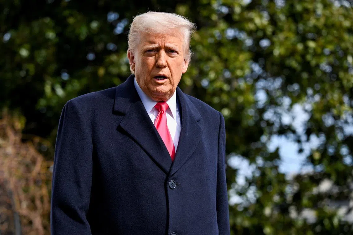 U.S. President Donald Trump seen on the South Lawn of the White House in Washington, D.C., U.S., February 22, 2025. REUTERS/Craig Hudson