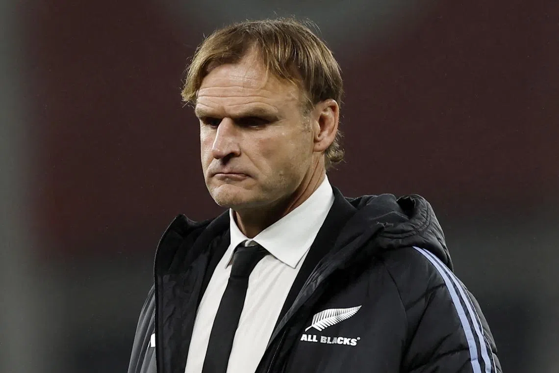 Rugby Union - Autumn Internationals - Ireland v New Zealand - Aviva Stadium, Dublin, Ireland - November 8, 2024 New Zealand head coach Scott Robertson before the match REUTERS/Clodagh Kilcoyne/File Photo