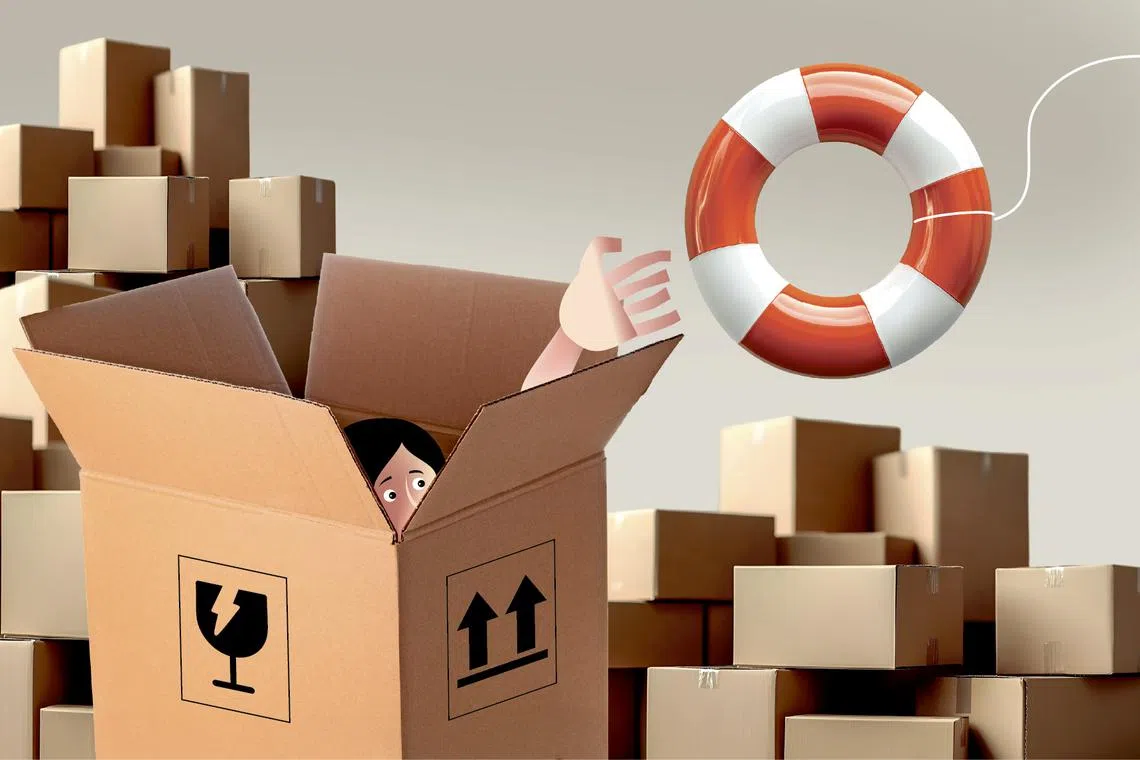 The author finds it hard to accept offers of help, even when the stress of moving house is unbearable.