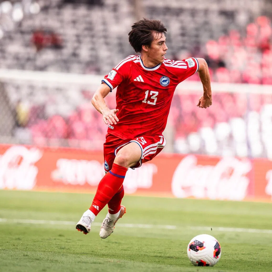 Lions midfielder Harhys Stewart in action in Singapore’s 1-0 win over Bangladesh on Sept 28.