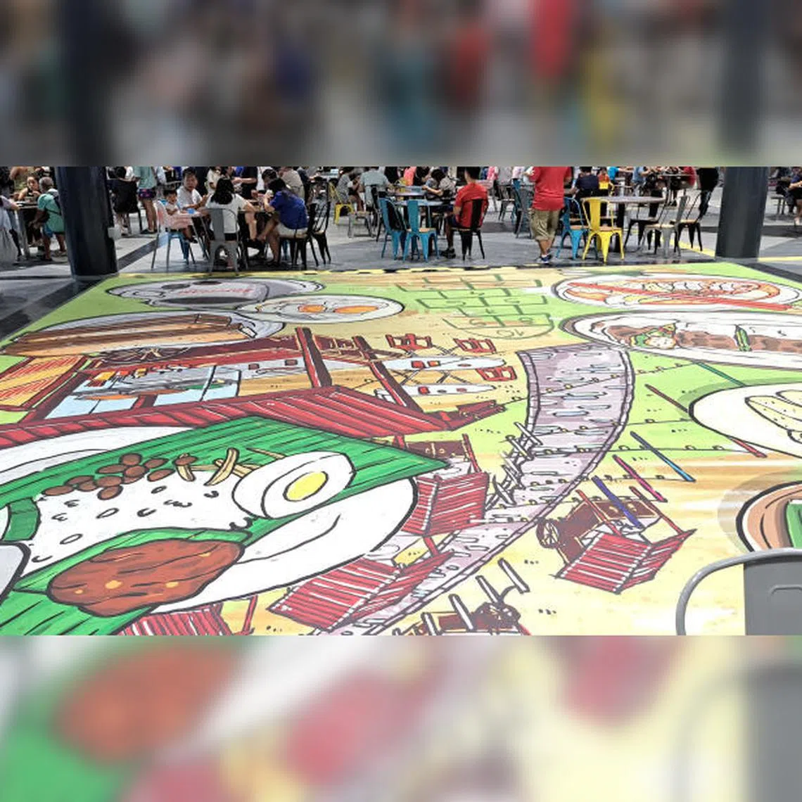 The artwork is an additional attraction for visitors to the new Senja Hawker Centre in Bukit Panjang.