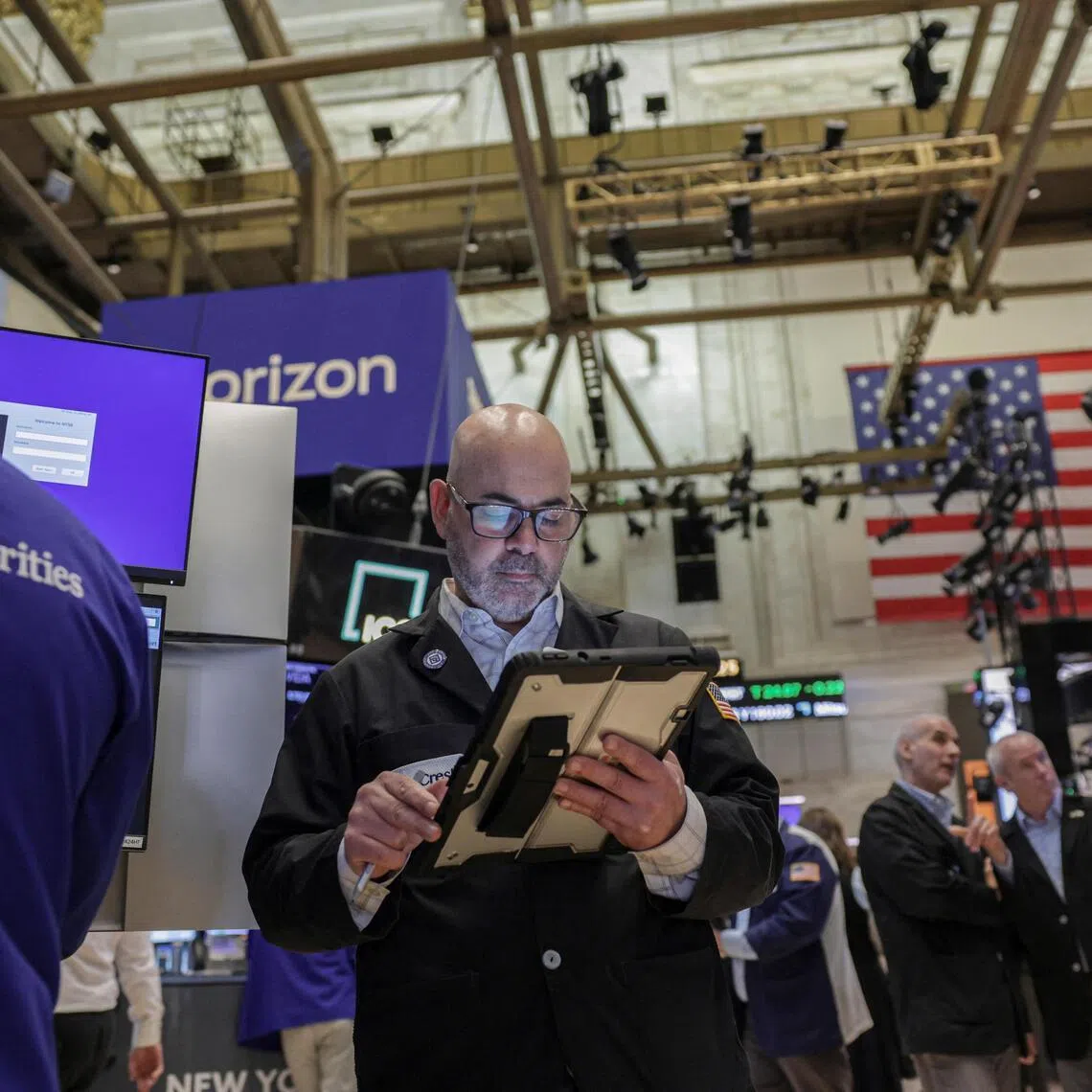 Traders working on the floor of the New York Stock Exchange, in New York City, on May 15.