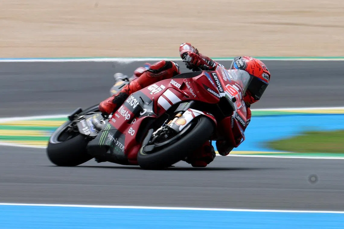 MotoGP - Brazil Grand Prix - Autodromo Internacional Ayrton Senna, Goiania, Brazil - March 21, 2026 Ducati Lenovo Team's Marc Marquez during qualifying REUTERS/Adriano Machado