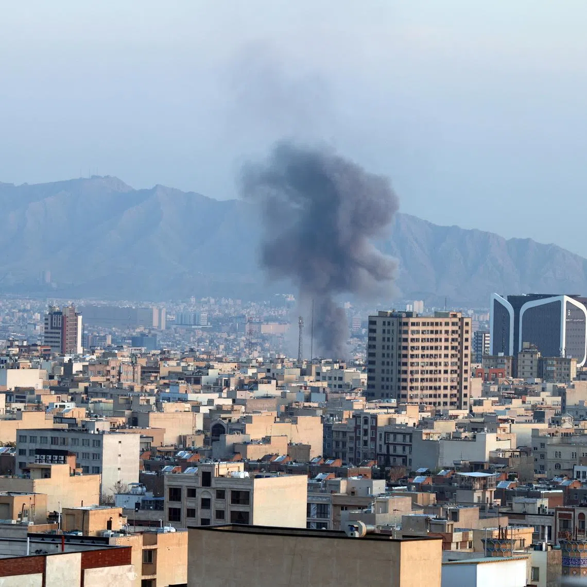 Smoke rises after an airstrike in central Tehran, Iran, on March 6.