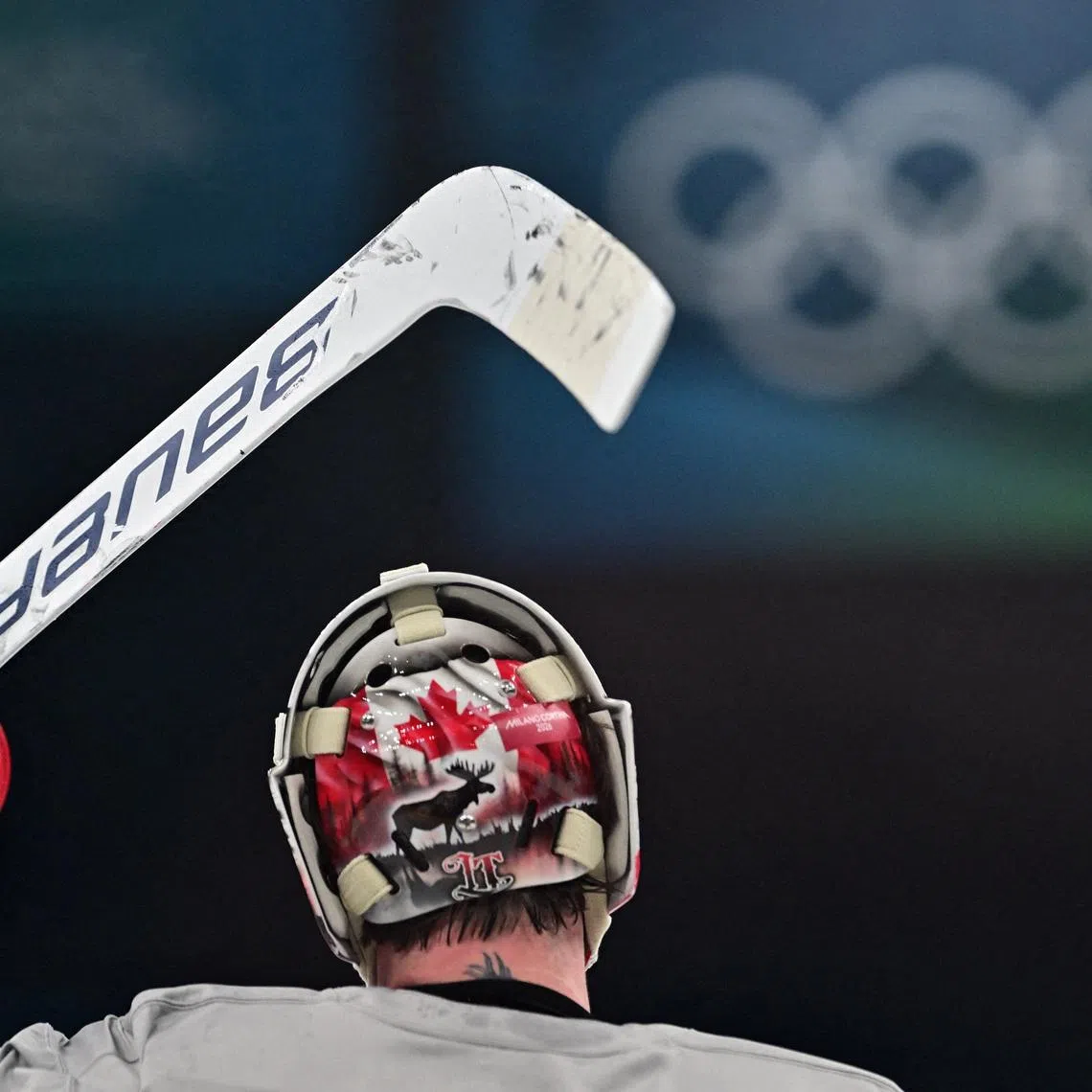 FILE PHOTO: Milano Cortina 2026 Olympics - Ice Hockey - Men's - Canada Training - Milano Santagiulia Ice Hockey Arena, Milan, Italy - February 08, 2026. Logan Thompson of Canada during training REUTERS/Marton Monus/File Photo