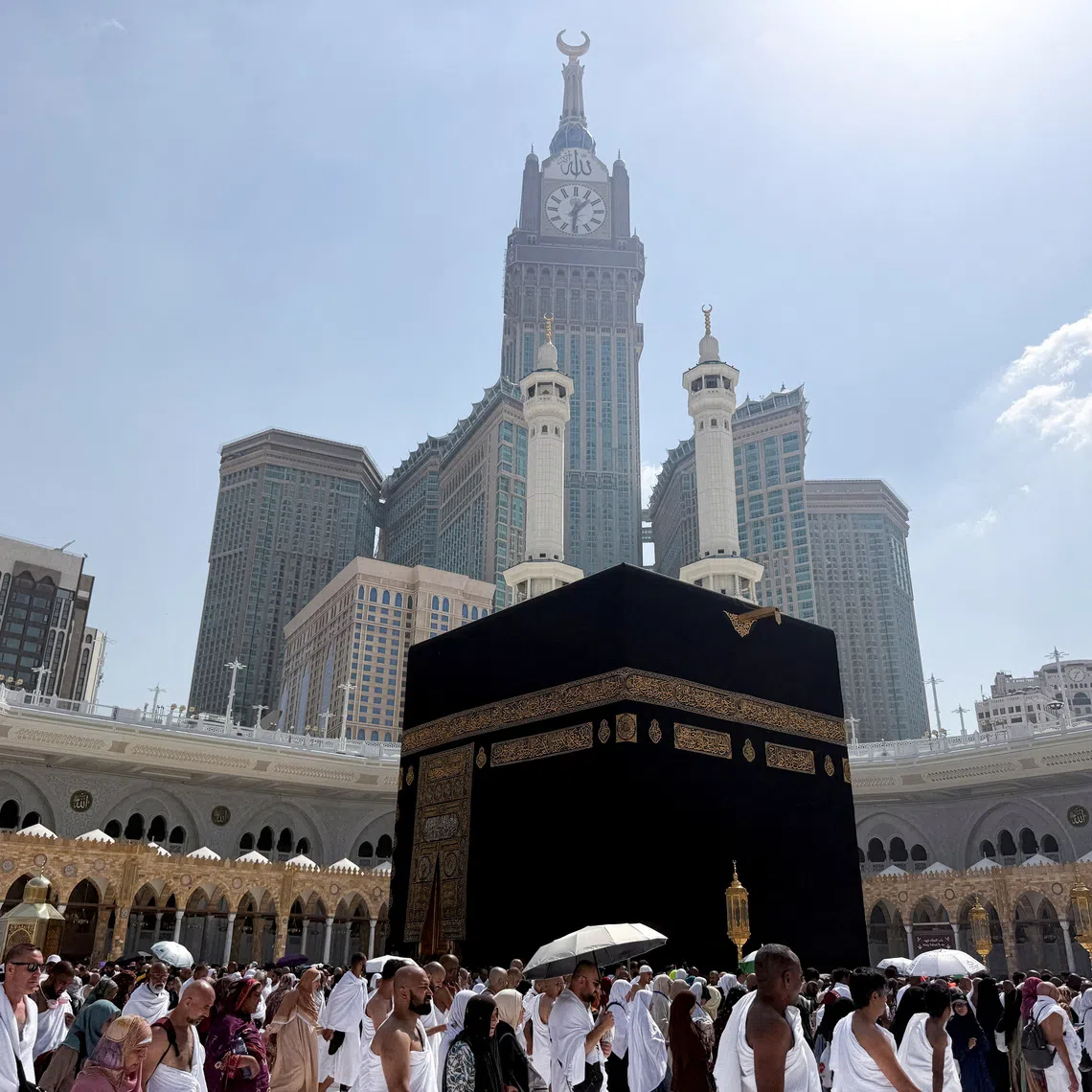 Muslim pilgrims perform Umrah at the Grand Mosque in the holy city of Mecca, Saudi Arabia, on Oct 13, 2026.