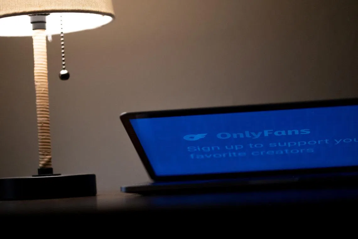 A logo for OnlyFans is seen in this illustration picture, February 29, 2024. REUTERS/Carlos Barria/Illustration