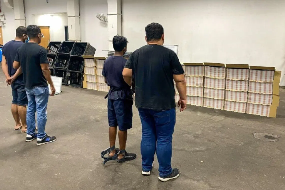 The two men, both Bangladeshis, were nabbed during an operation by Customs officers in Gul Circle on Dec 22, 2022.