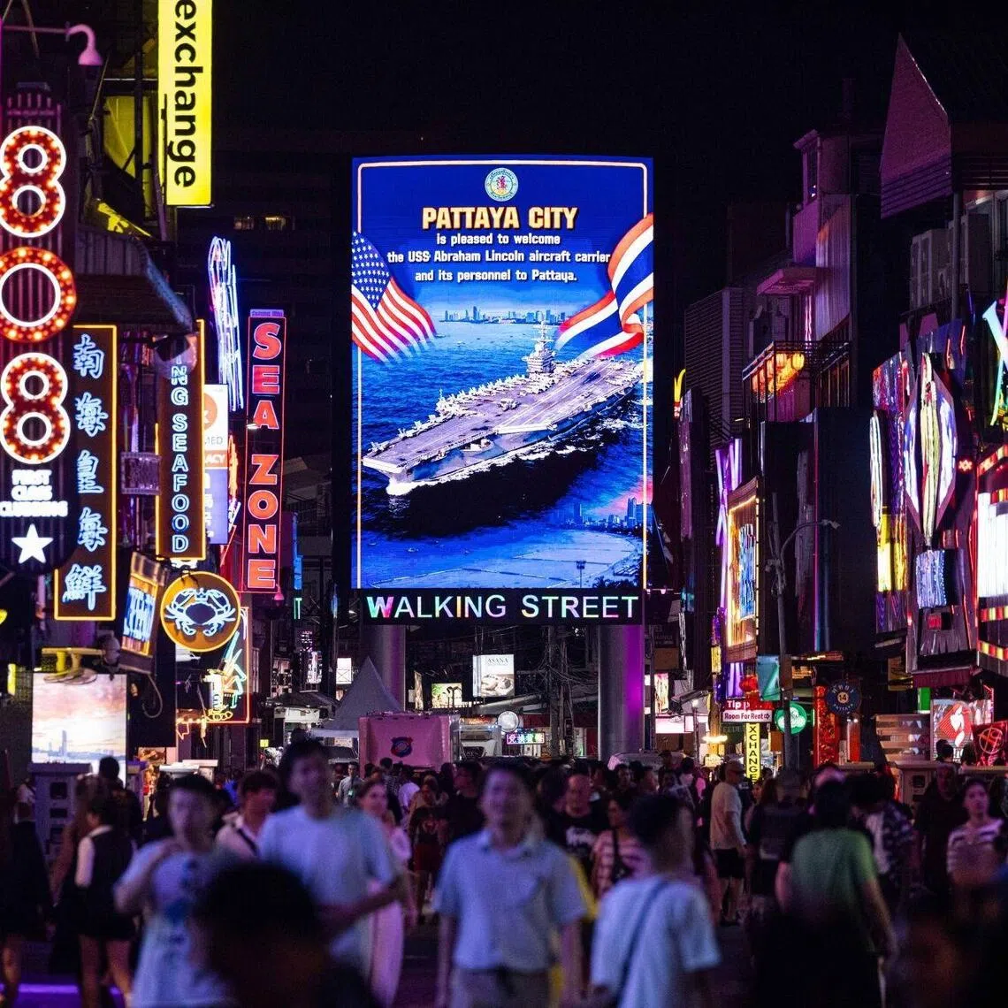 Police were alerted to a “small scuffle” involving the sailors in the early hours of Sept 3 near Pattaya’s nightlife hot spot, Walking Street.