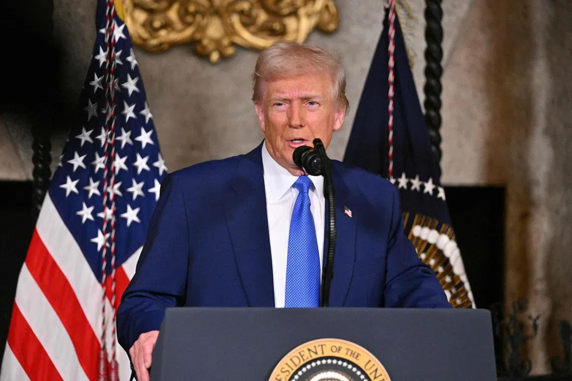 US President Donald Trump said on Feb 18 auto tariffs will be around 25 per cent.