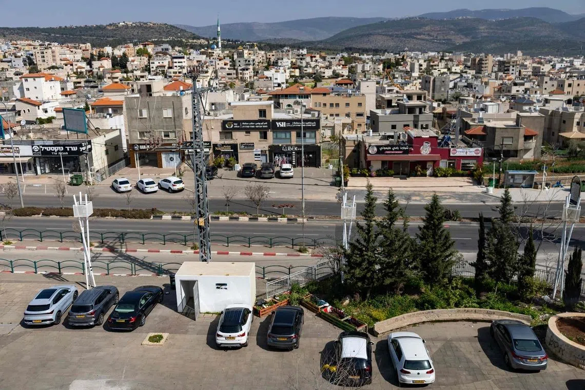 The town of Sakhnin in northern Israel near the Lebanese border. The Israeli military on March 12 expanded its evacuation warning for residents in southern Lebanon to include an area north of the Litani River.