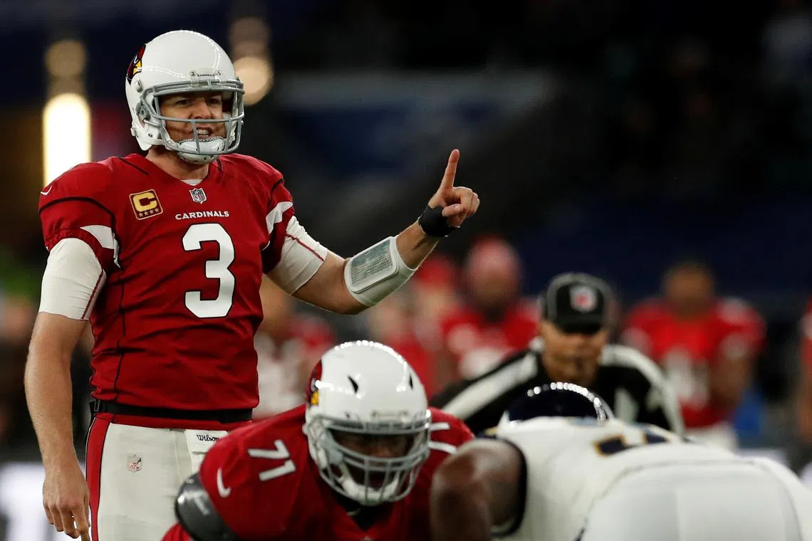 NFL Football - Los Angeles Rams vs Arizona Cardinals - NFL International Series - Twickenham Stadium, London, Britain - October 22, 2017   Arizona Cardinals' Carson Palmer    Action Images via Reuters/Andrew Boyers/File Photo