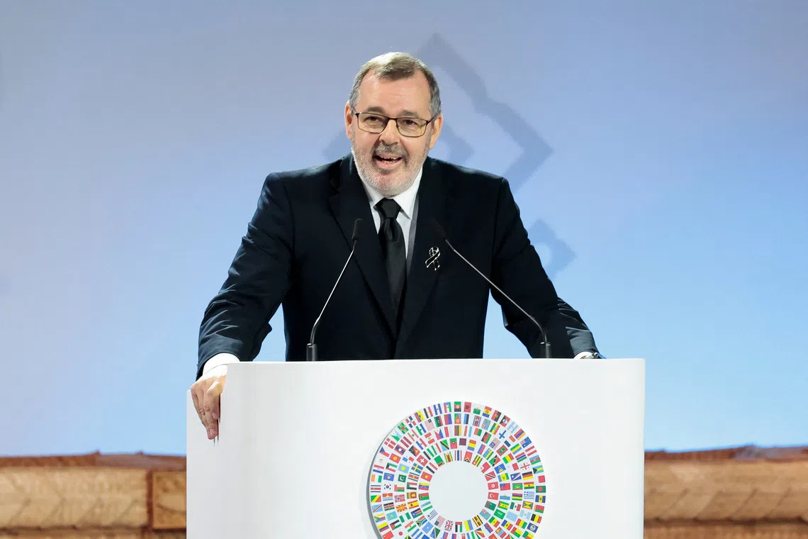 Carlos Carvallo Spalding, President of the Central Bank of Paraguay, speaks at the Annual Meetings Plenary for the IMF/World Bank 2026 Annual Meetings at Queen Sirikit National Convention Center (QSNCC) in Bangkok, Thailand, October 16, 2026. REUTERS/Patipat Janthong