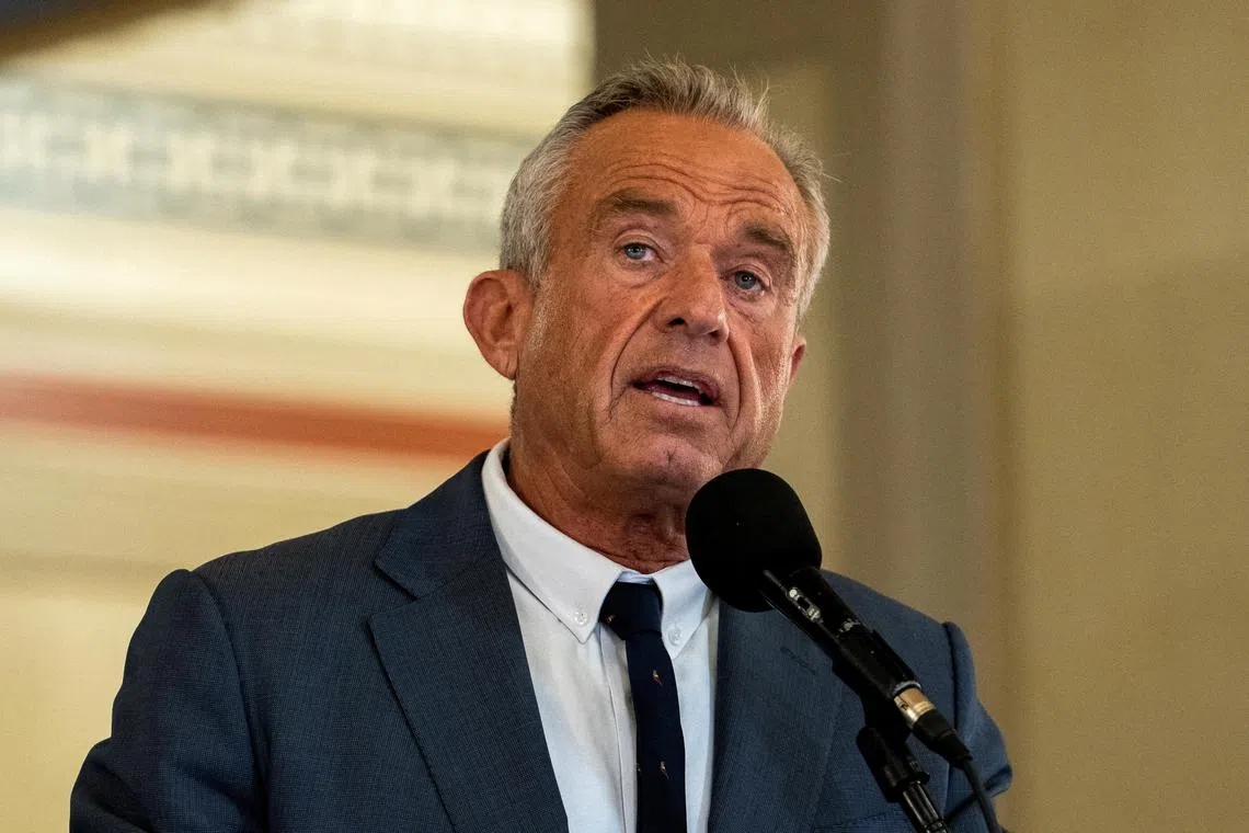 FILE PHOTO: U.S. Health and Human Services (HHS) Secretary Robert F. Kennedy Jr. speaks at a Make Oklahoma Healthy Again kickoff event at the Oklahoma State Capitol in Oklahoma City, Oklahoma, U.S. June 26, 2025. REUTERS/Nick Oxford/File Photo