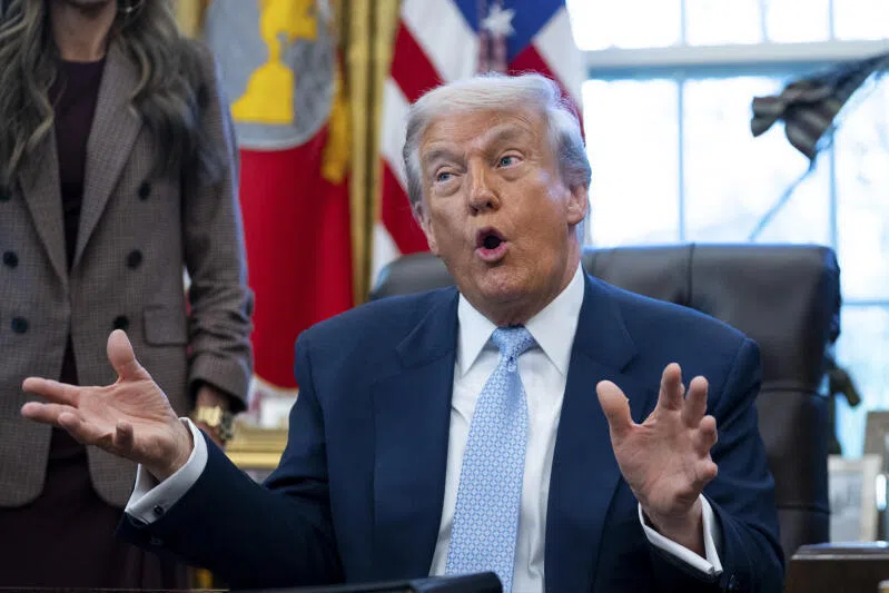 US President Donald Trump speaking in the Oval Office of the White House in Washington, on Nov 17.