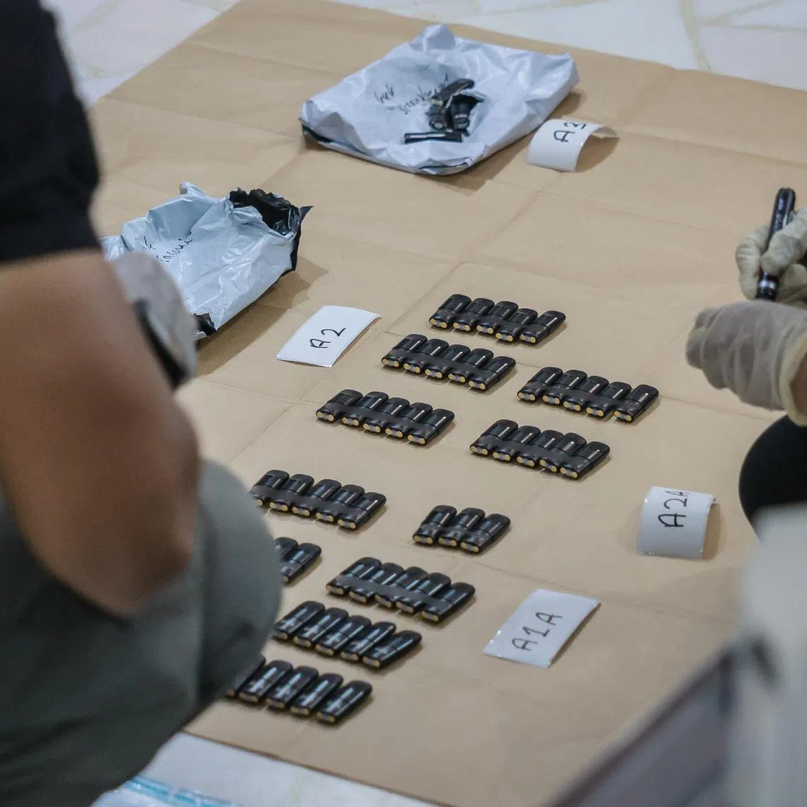 More than 400 vape pods believed to contain etomidate and numerous vape-related products were seized during the operation.
