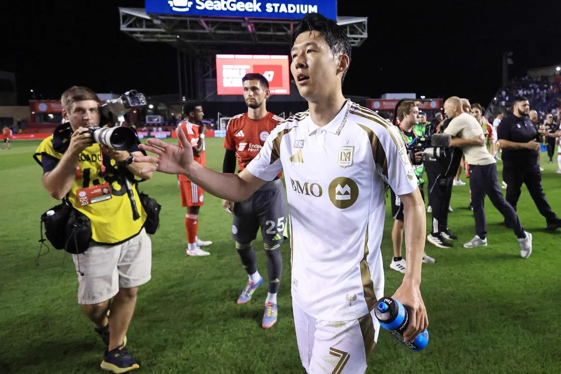 Son Heung-Min of Los Angeles FC after the match against the Chicago Fire.