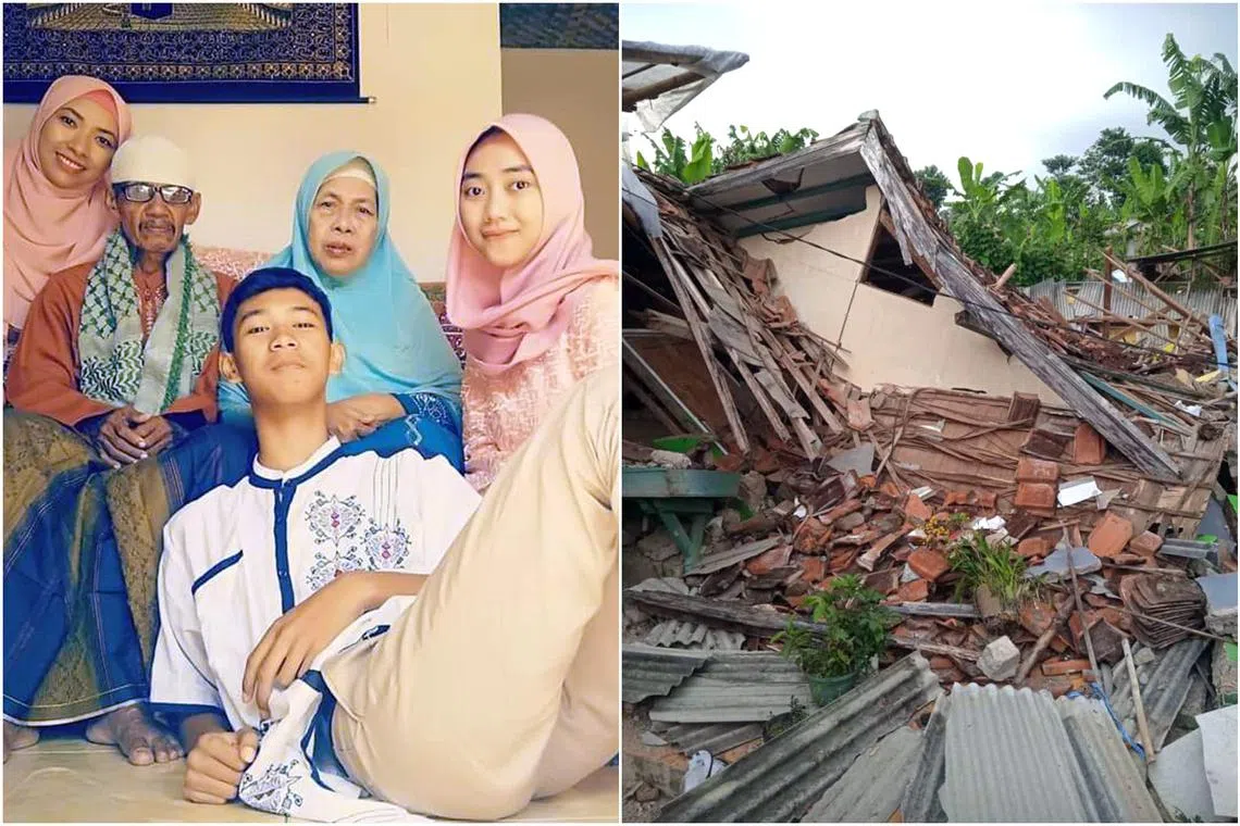 Ms Dian Rodiah's sister-in-law's house was flattened by the temblor, and the family of four were moved to a makeshift shelter.