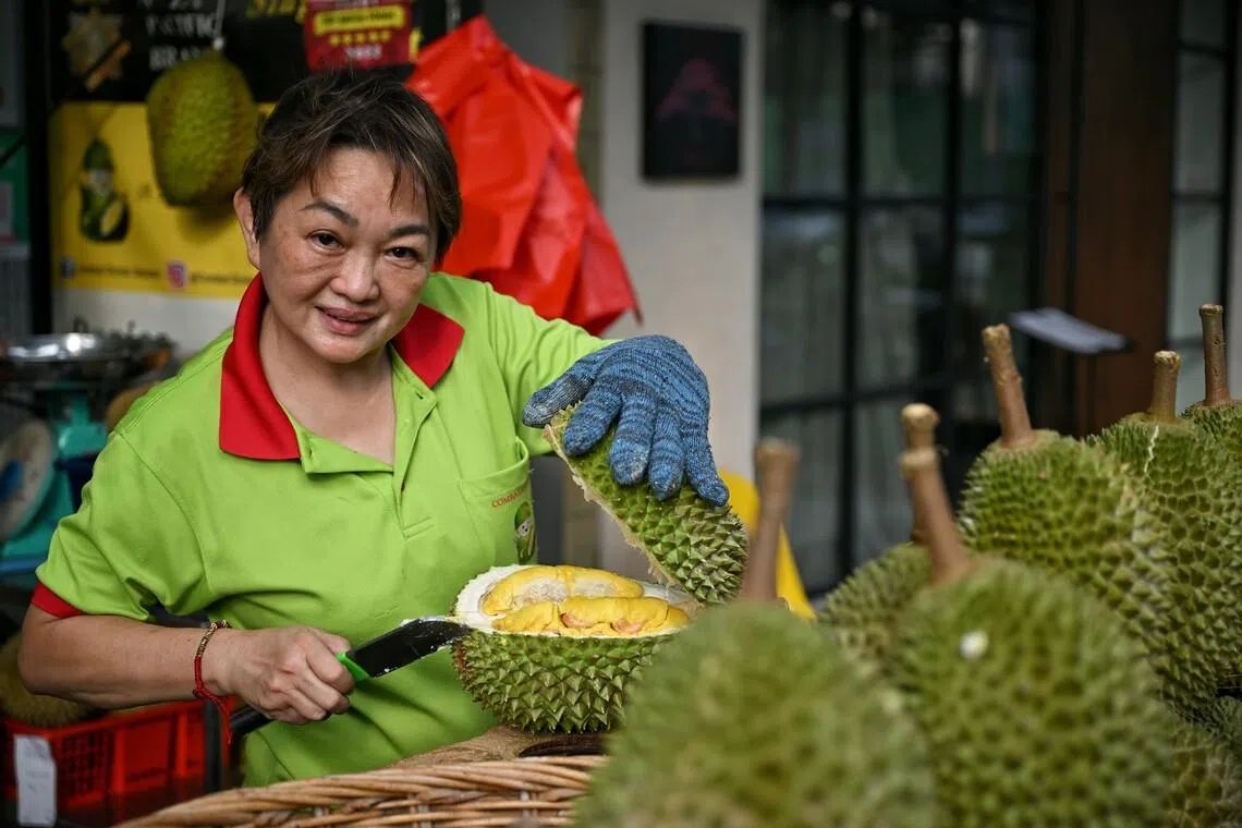 Linda Ang, one of the owners of Combat Durian, said she has taken in about 50 per cent more stock than usual in the past few days.